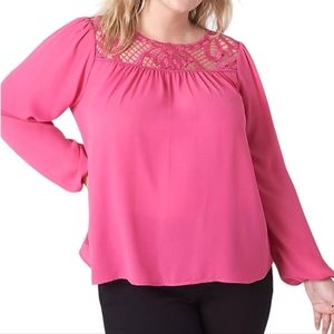 Lane Bryant Classic Lace Yoke Blouse
